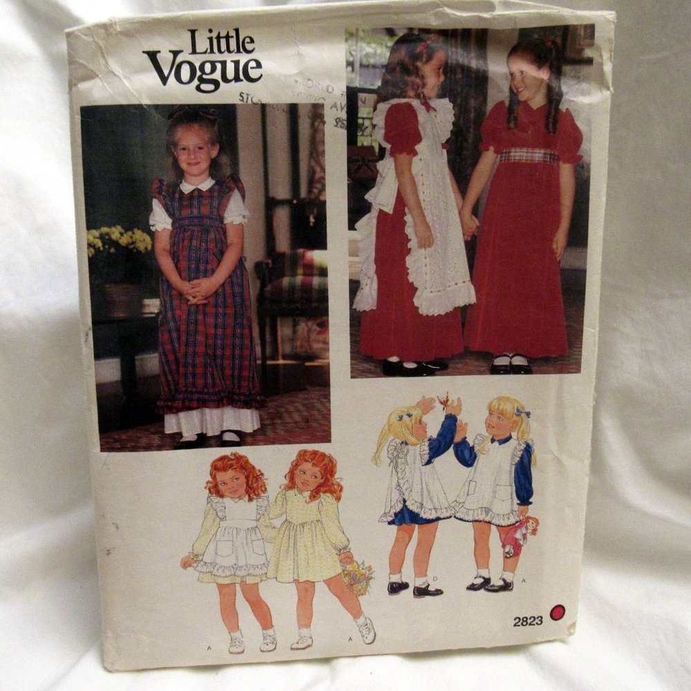 Vintage Little Vogue Sewing Pattern 2823 Girls Dress Pinafore Uncut FF Size 3